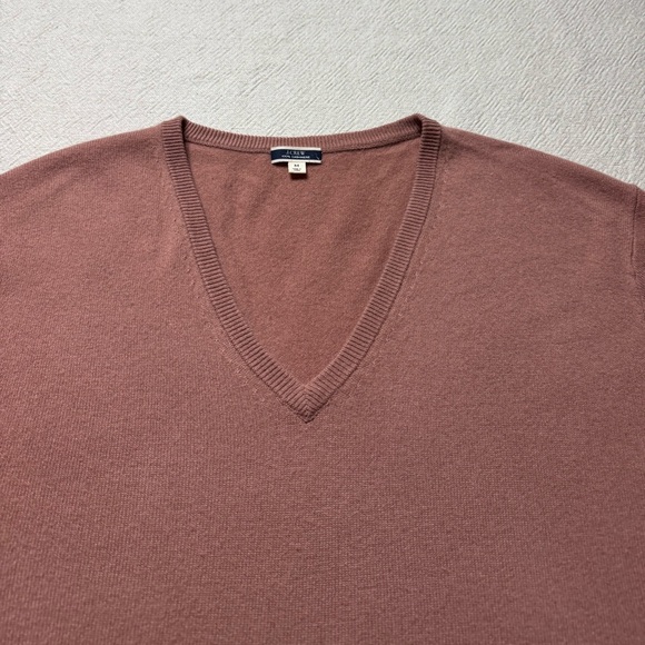 JCREW 100% Cashmere Dusty Pink Clay Vneck Oversized 3/4 Sleeves Sweater M - Picture 4 of 7